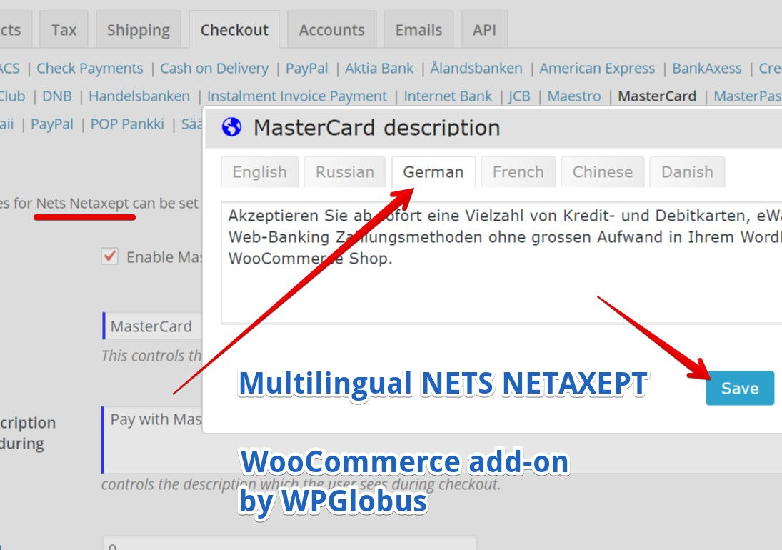 Multilingual WooCommerce Nets Netaxept